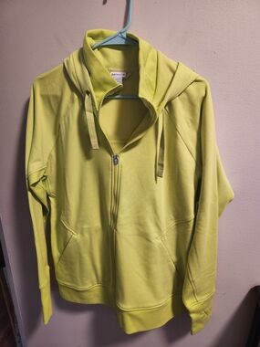Athleta Neon Yellow Full-Zip Hoodie